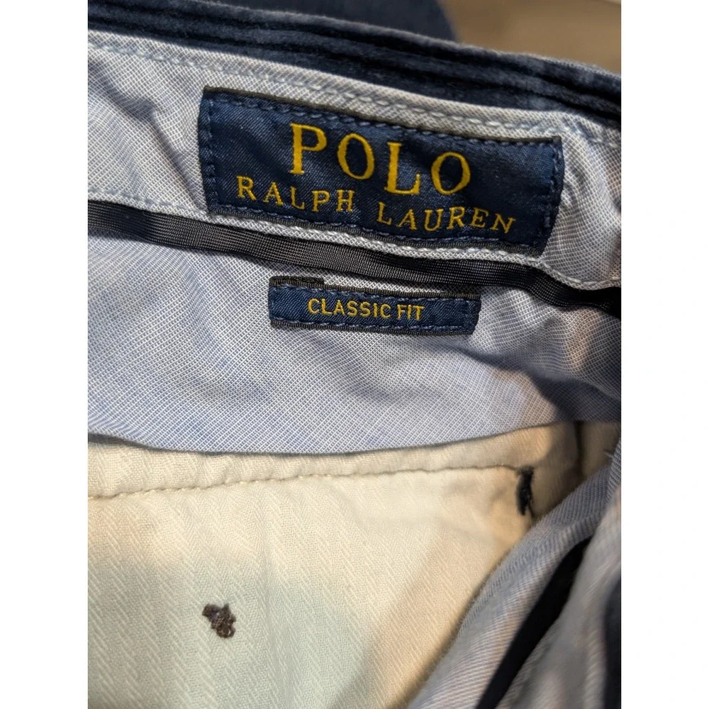 Polo Ralph Lauren Mens Corduroy Pants Classic Fit Navy Blue‎ 34x30 READ!